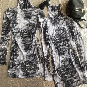 Mesh turtle neck dress